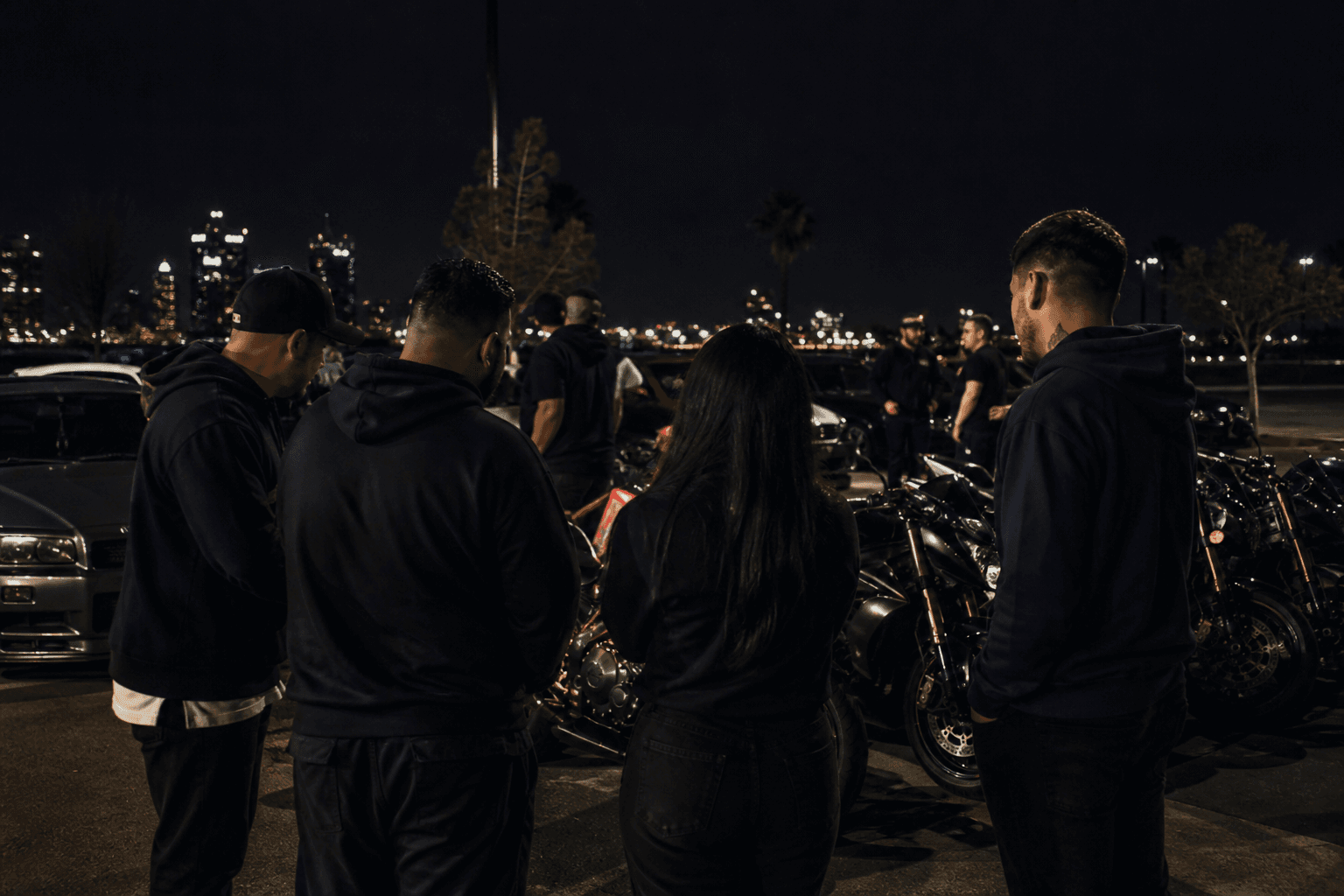 Riders and drivers gathered at a Perth night meetup